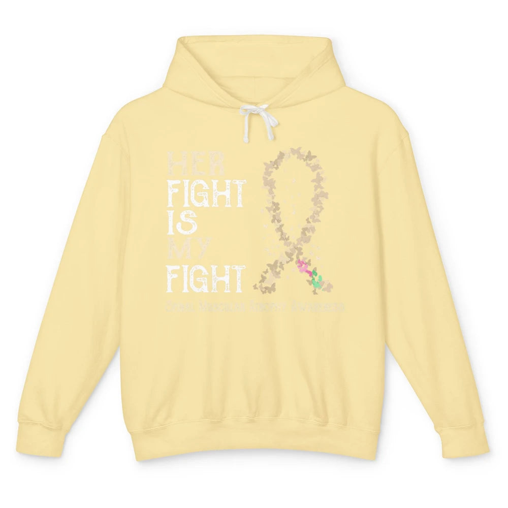 Her Fight My Fight Cream Ribbon Spinal Muscular Atrophy SMA Unisex Lightweight Hoodie