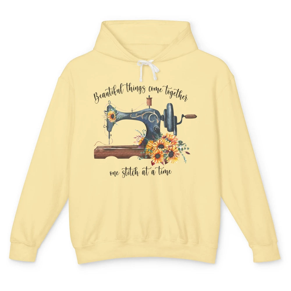 Sewing Beautiful Things Come Together One Stitch At A Time Unisex Lightweight Hoodie