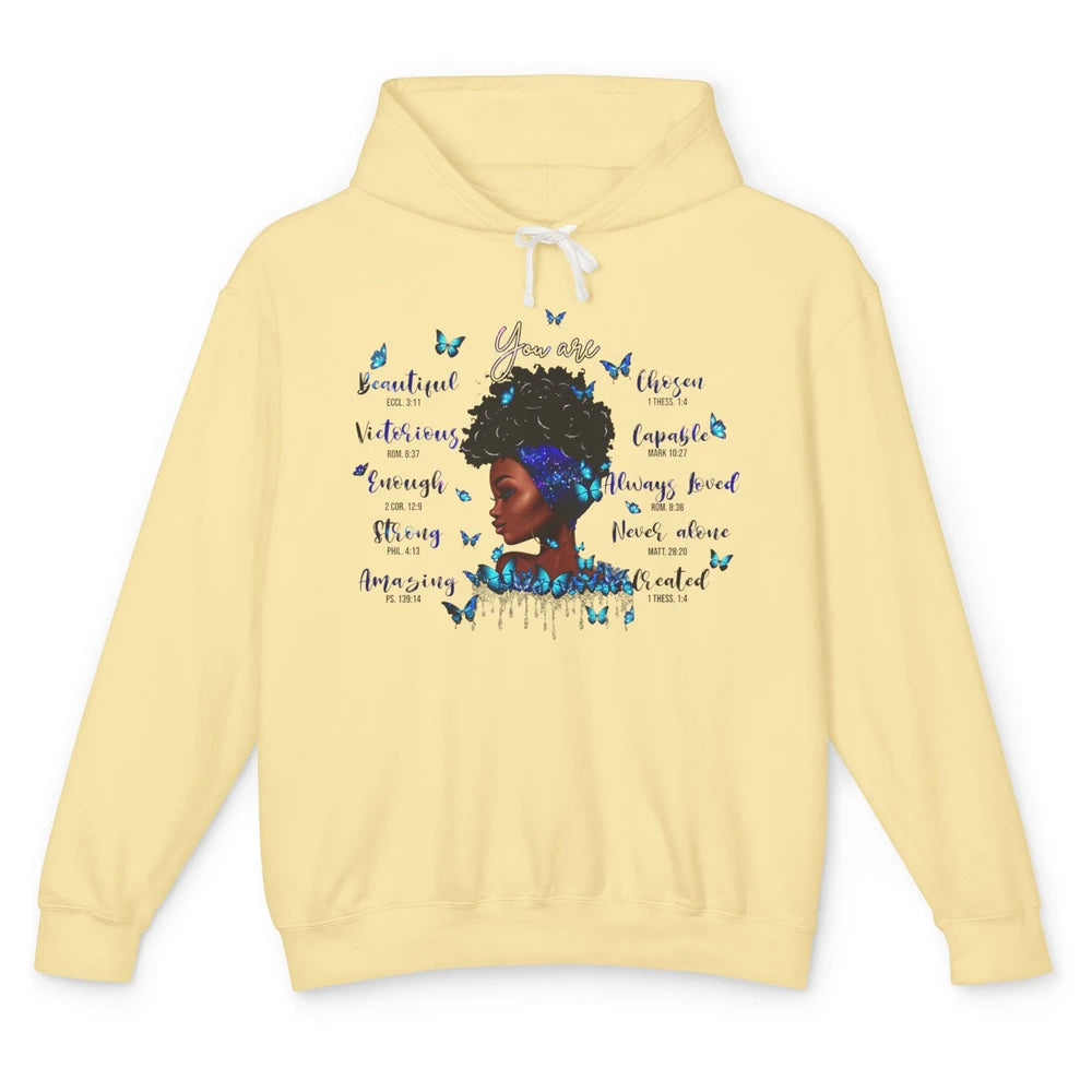 Black Girl God Says I Am Afro Woman Christian Religious Gift Unisex Lightweight Hoodie