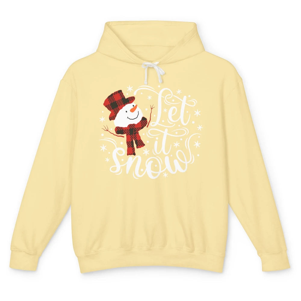 Funny Snowman Let It Snow Snowflakes Holiday Merry Christmas Unisex Lightweight Hoodie