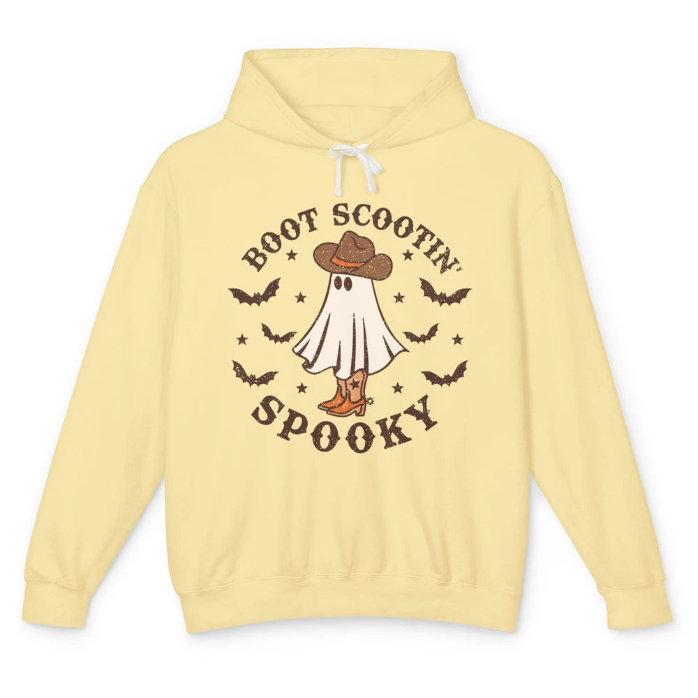 Funny Cowboy Ghost Boot Scooting Spooky Western Halloween Unisex Lightweight Hoodie