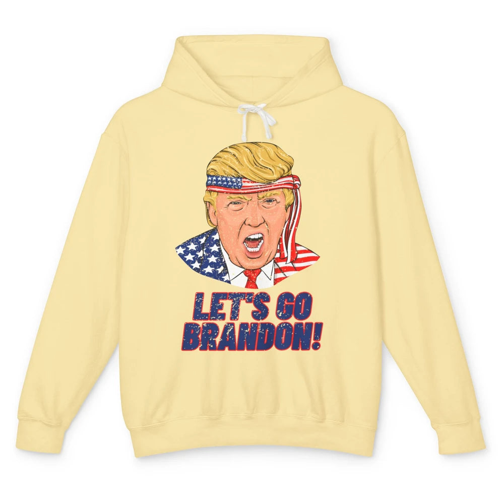 US Flag Trump Let's Go Bran-don Conservative Anti Liberal Unisex Lightweight Hoodie