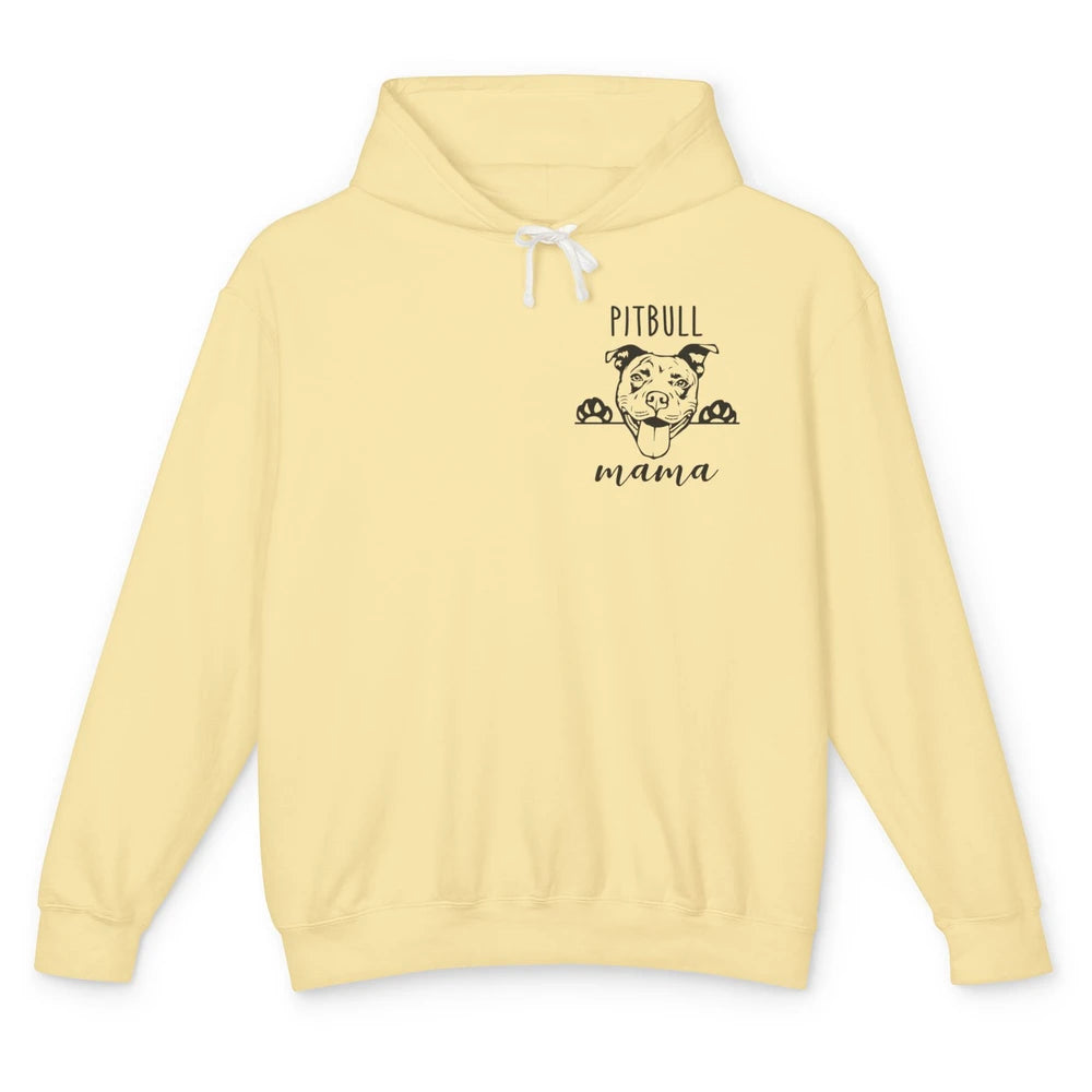 Cute Pitbull Mama Pocket Funny Hiding Dog Pet Mom Lover Unisex Lightweight Hoodie