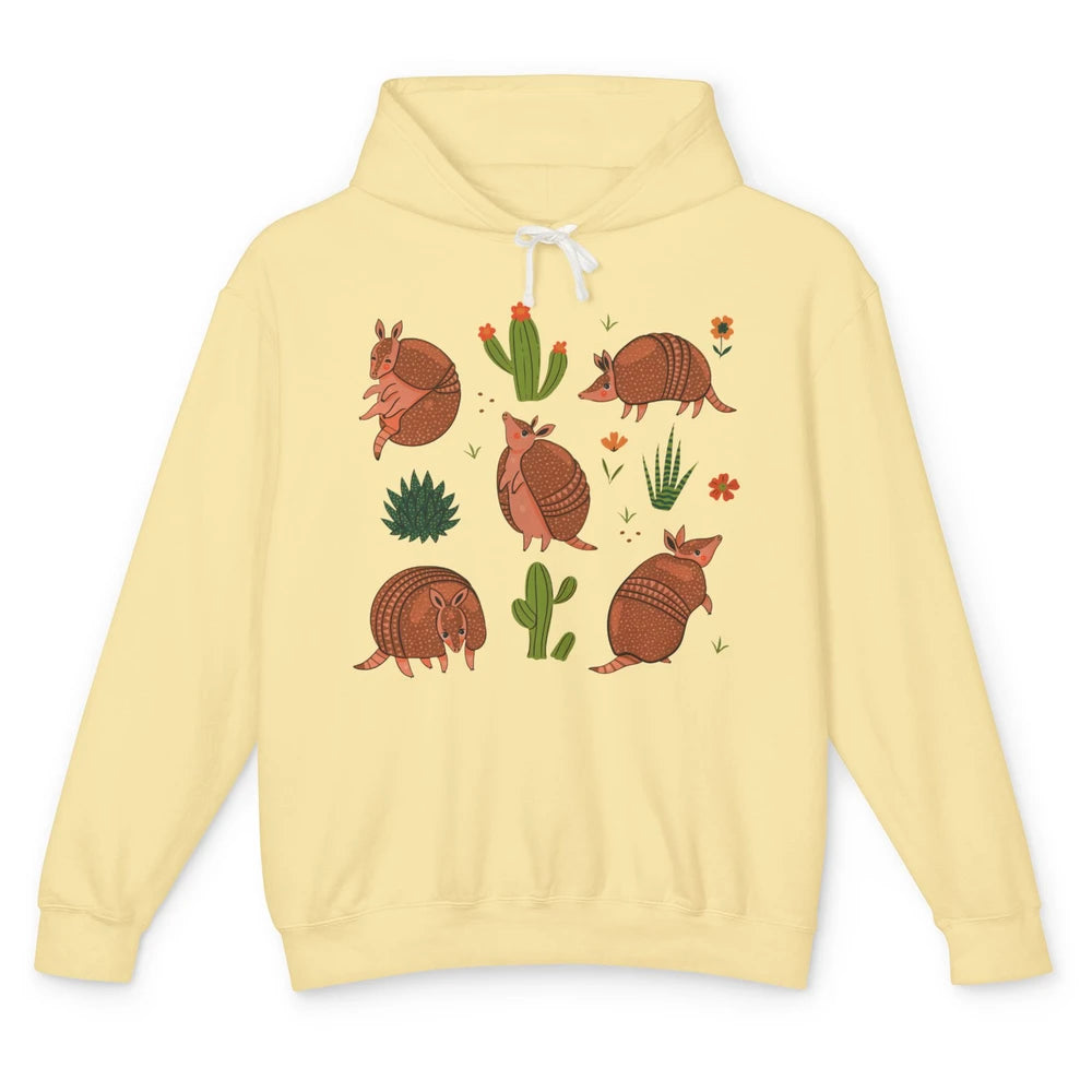 Retro Desert Armadillo Just An Armadillo Girl Western Animal Unisex Lightweight Hoodie