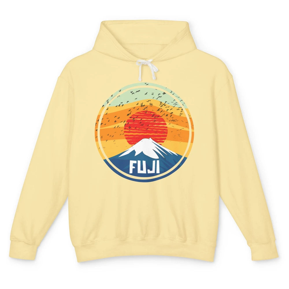 Vintage Sunset Mount Fuji The Highest Mountain In Japan Unisex Lightweight Hoodie