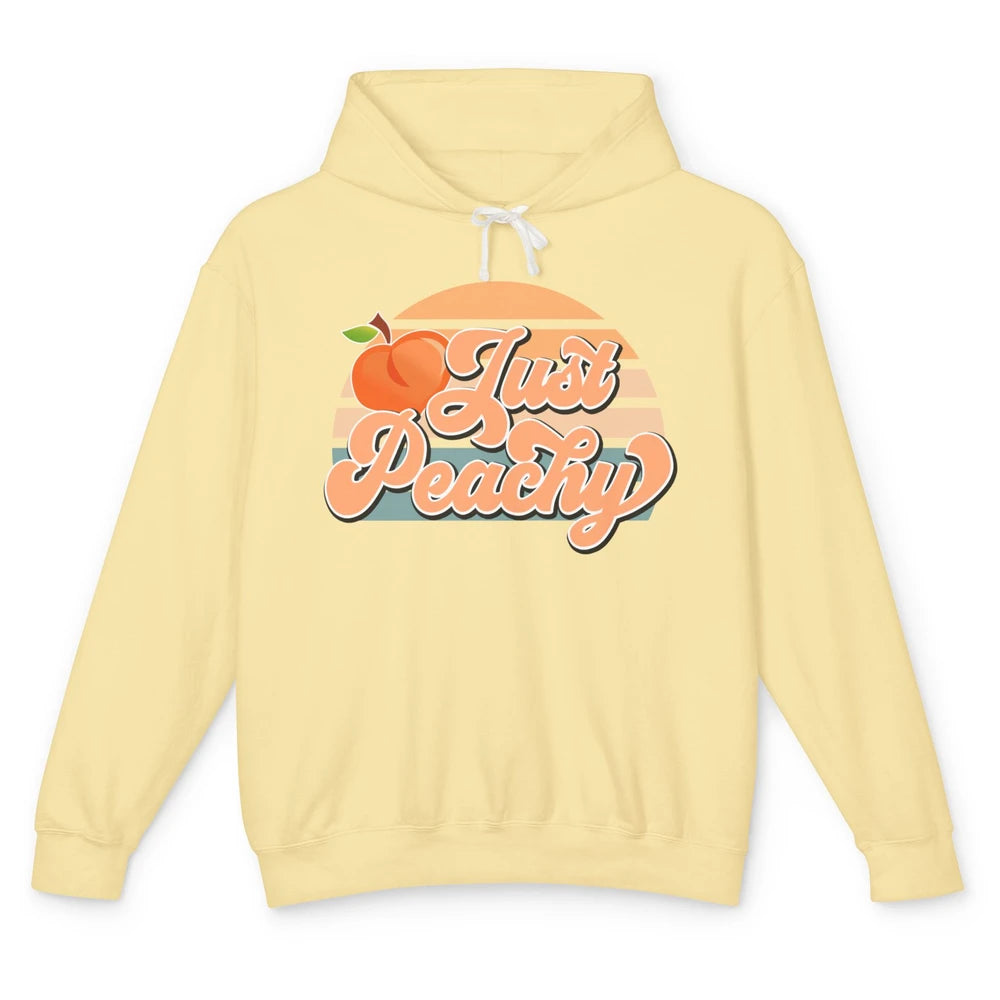 Just Peachy Vintage Peach Summer Fruits Peach Farmers Unisex Lightweight Hoodie