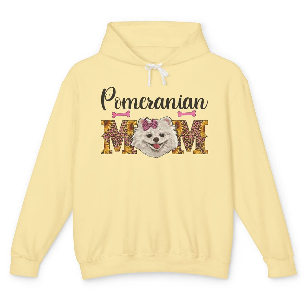 Sunflower Leopard Pomeranian Mom Western Pomeranian Dog Lady Unisex Lightweight Hoodie