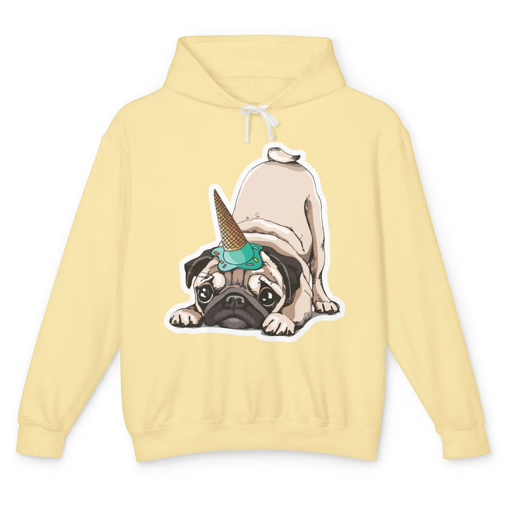 Puppy Pugs Funny Unicorn Pug Dog Lovers Gift Cute Pug Dog Unisex Lightweight Hoodie