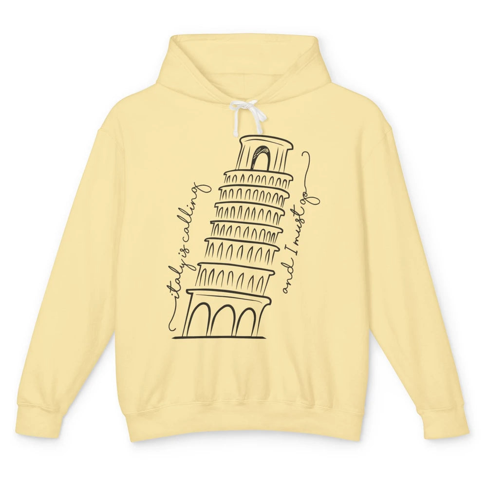 Italy Is Calling I Must Go Traveling Rome Travel Minimalist Unisex Lightweight Hoodie