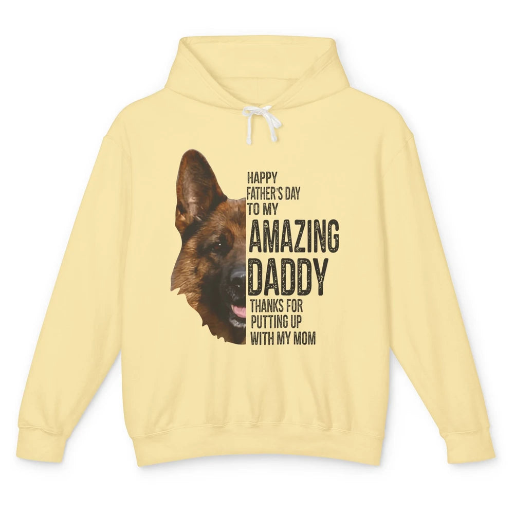 German Shepherd Dad Happy Fathers Day To My Amazing Dad Dog Unisex Lightweight Hoodie