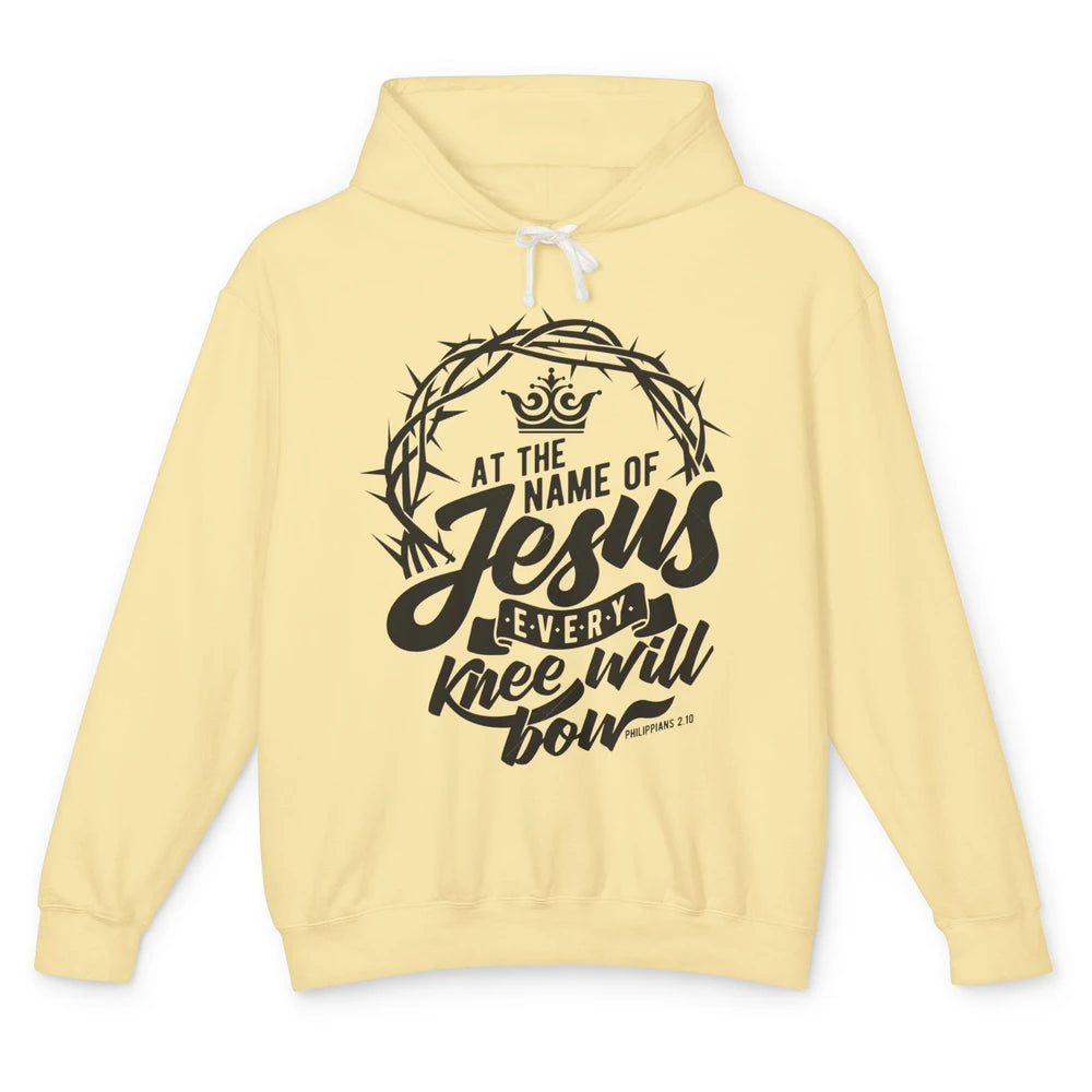 Christian At The Name Of Jesus Every Knee Will Bow Bible Unisex Lightweight Hoodie