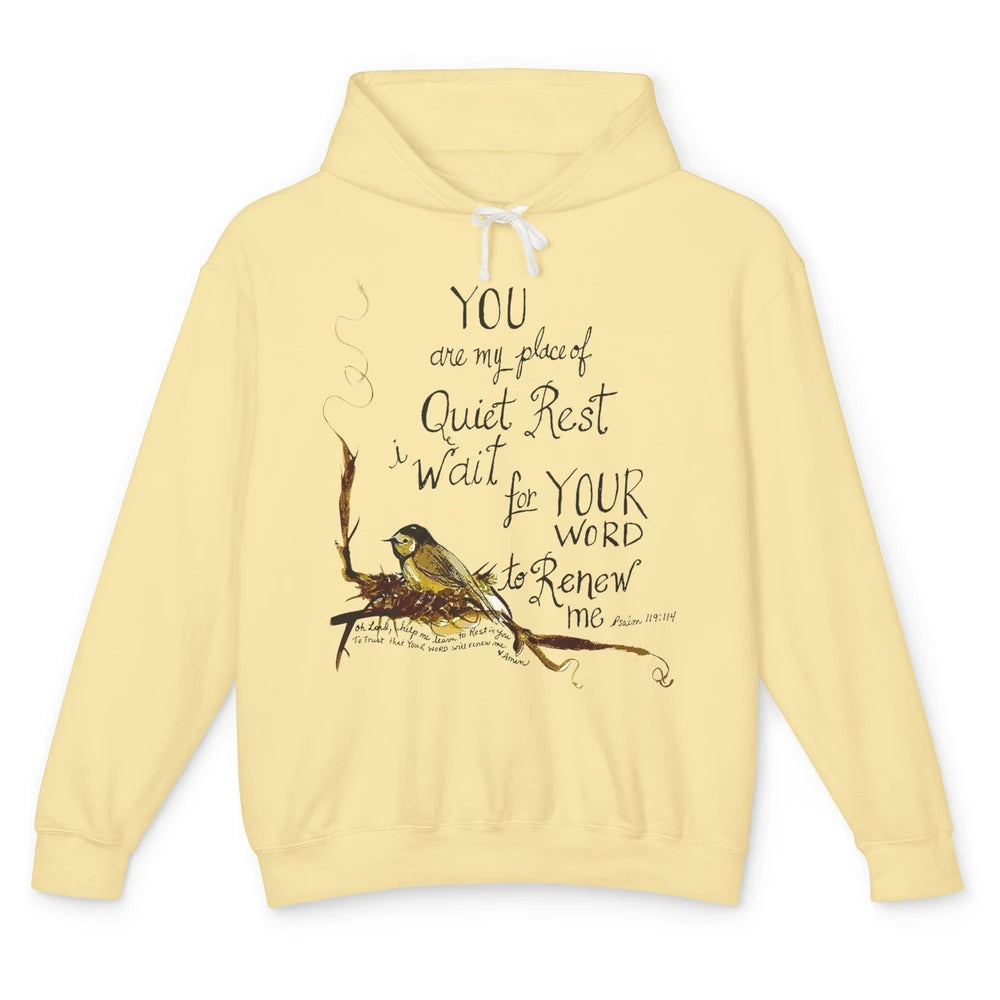 Christian Birds You're Place Of Rest Bible Verse Religious Unisex Lightweight Hoodie