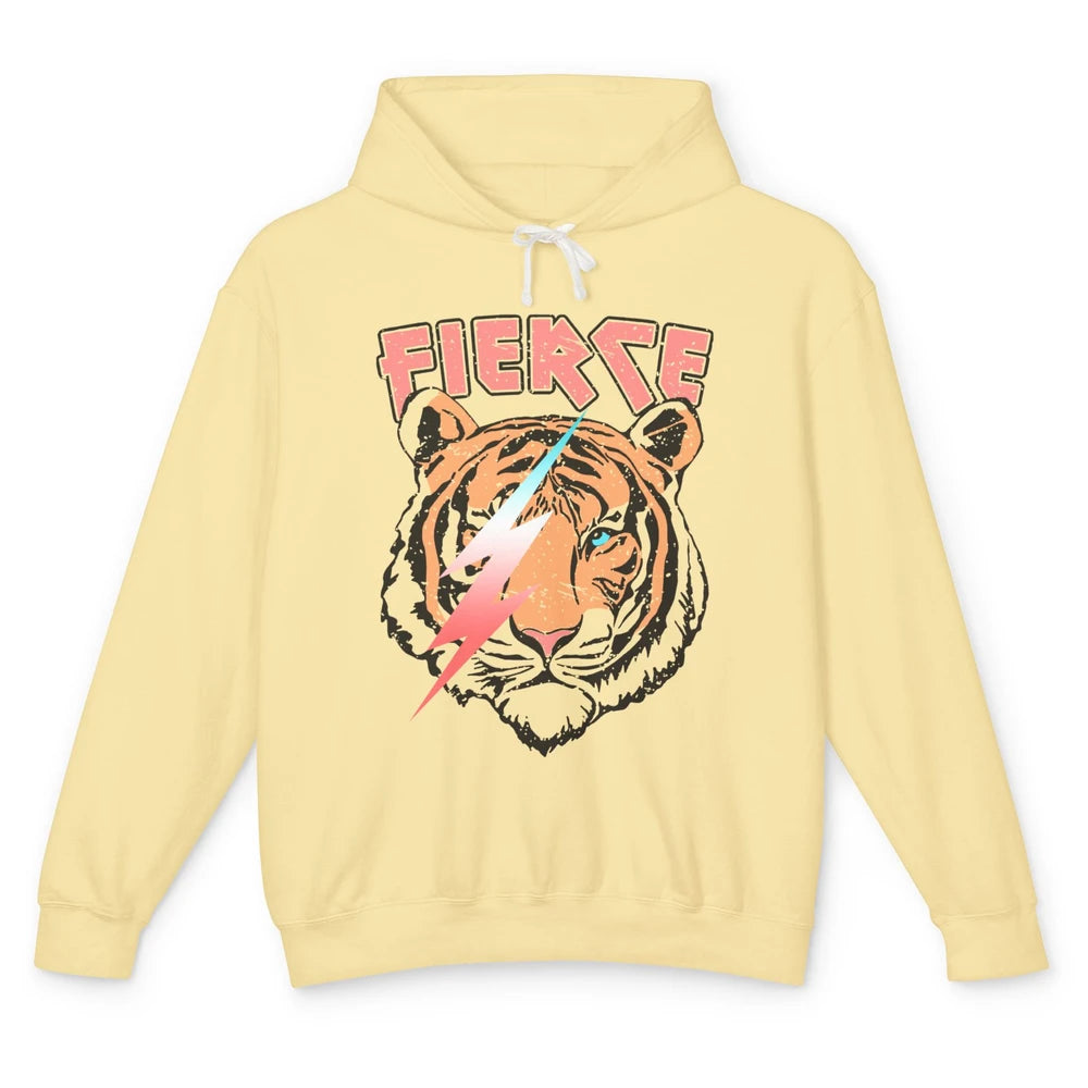 Retro Tiger Lightning Bolt Fierce Western Country Lighting Unisex Lightweight Hoodie