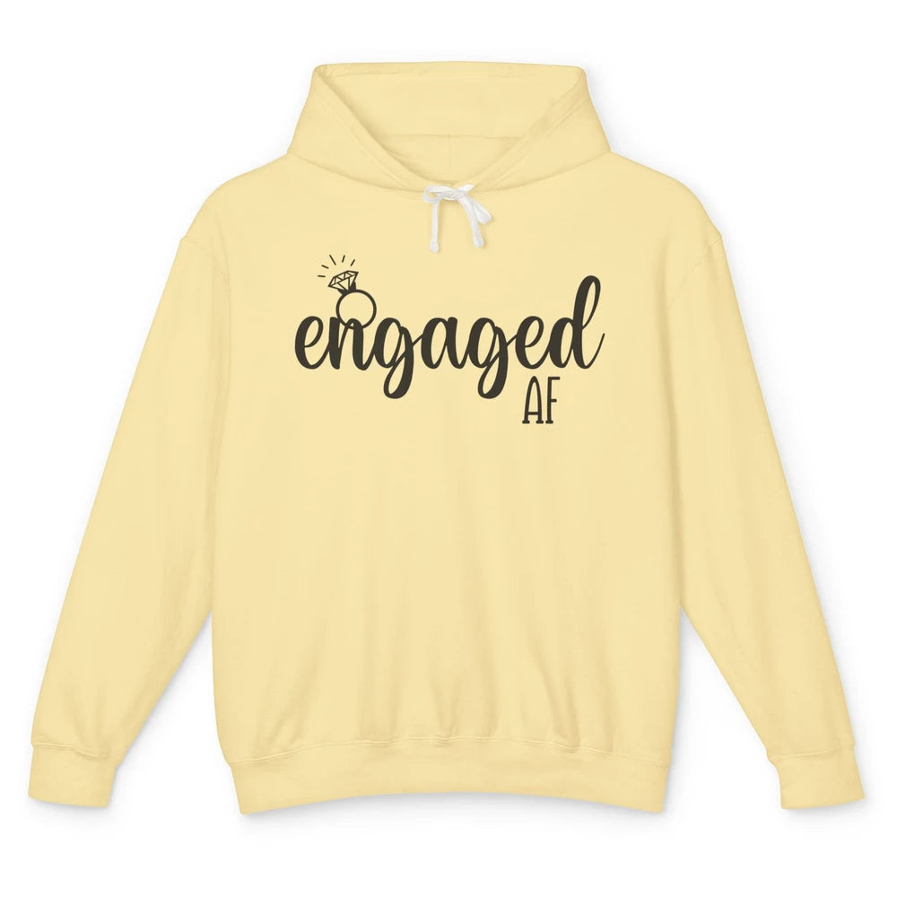 Engaged AF Bride To Be Wedding Ring Future Mrs. Bachelorette Unisex Lightweight Hoodie