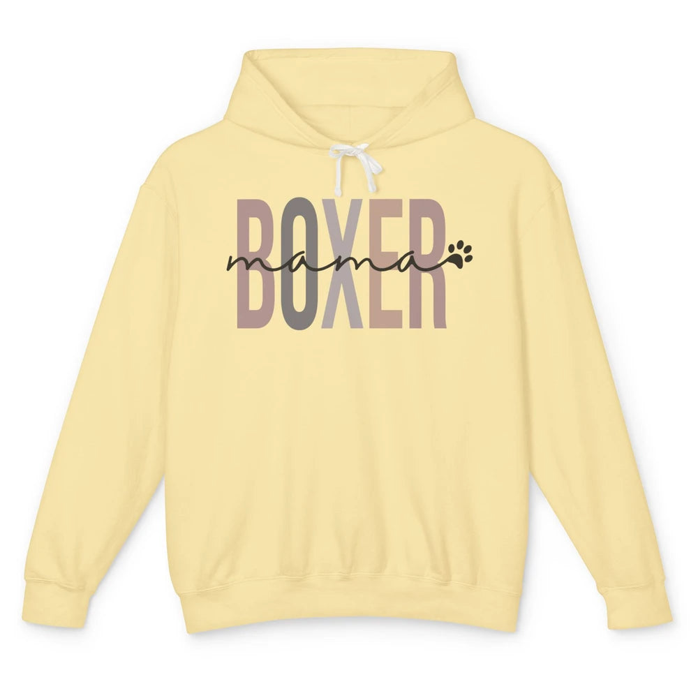 Boxer Mama Best Boxer Mom Retro Dog Mom Mother's Day Gift Unisex Lightweight Hoodie