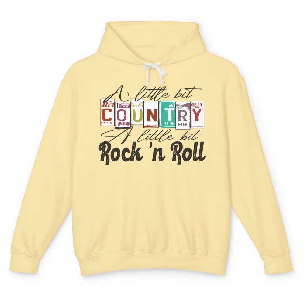 Retro A Little Bit Country A Little Bit Rock n Roll Western Unisex Lightweight Hoodie