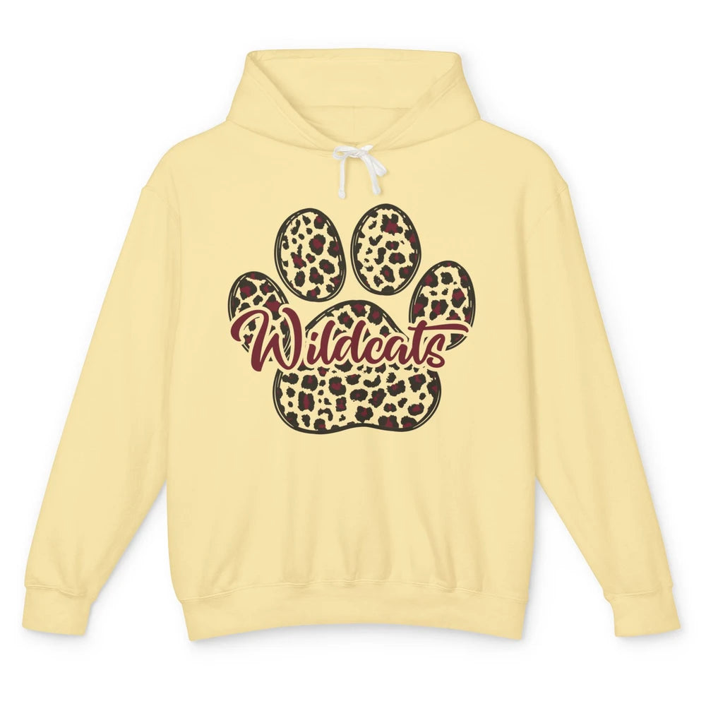 Wildcats Spirit Cat Paw Leopard Western Cat Mom Cat Lovers Unisex Lightweight Hoodie