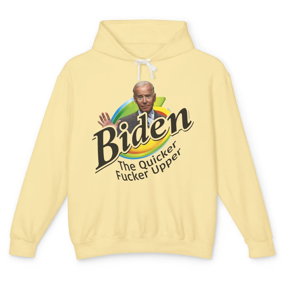 Funny Joe Biden Quicker F'r Upper Anti Biden Conservative Unisex Lightweight Hoodie