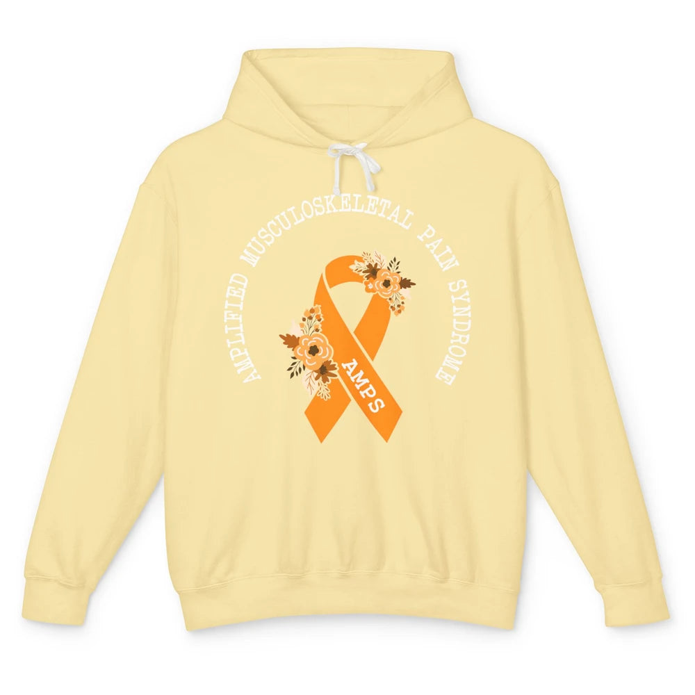 Amplified Musculoskeletal Pain Syndrome AMPS Orange Ribbon Unisex Lightweight Hoodie