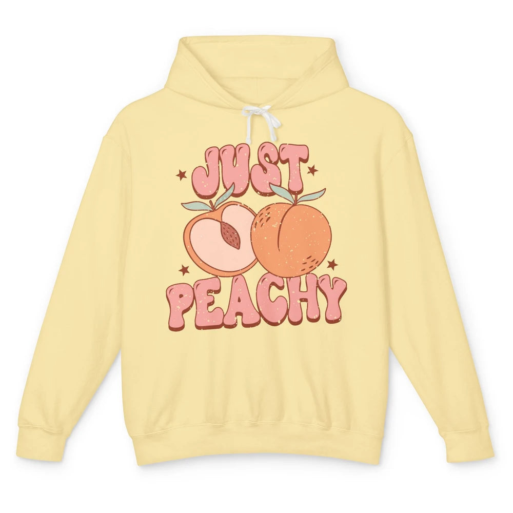 Just Peachy Vintage Peach Summer Fruits Peach Lovers Gift Unisex Lightweight Hoodie