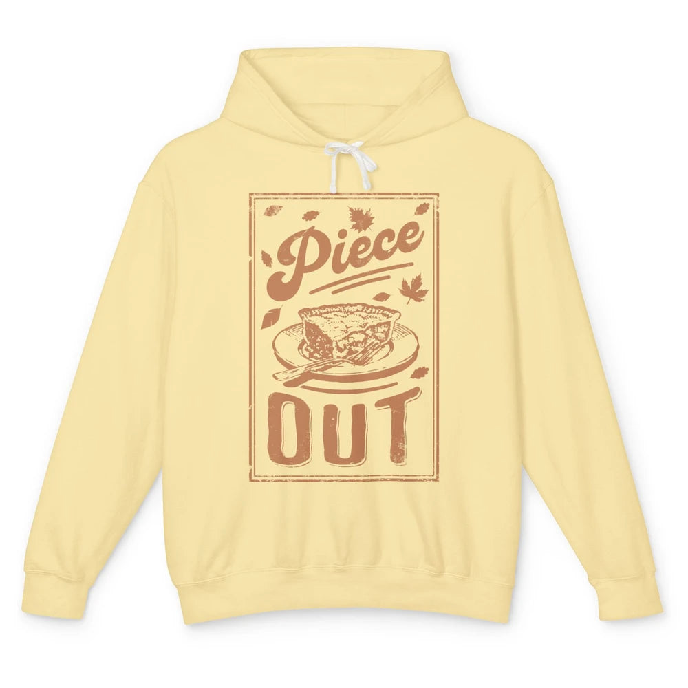 Retro Piece Out Pumpkin Pie Thanksgiving Dinner Fall Food Unisex Lightweight Hoodie