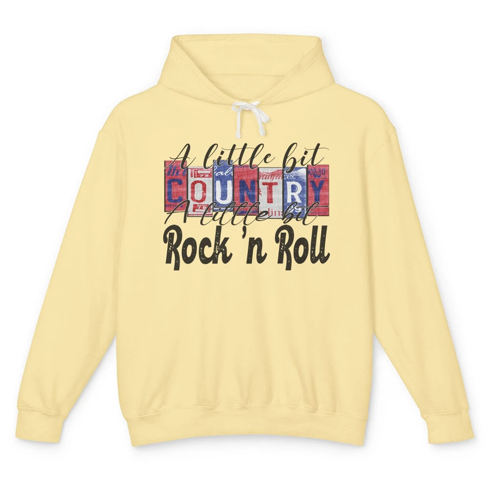 Retro A Little Bit Country A Little Bit Rock n Roll Western Unisex Lightweight Hoodie