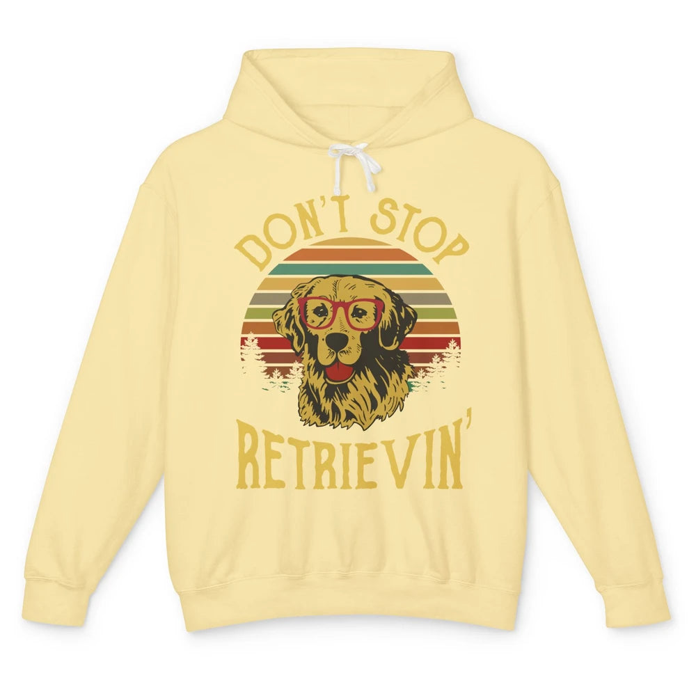 Golden Retriever Vintage Don't Stop Retrievin' Golden Lovers Unisex Lightweight Hoodie