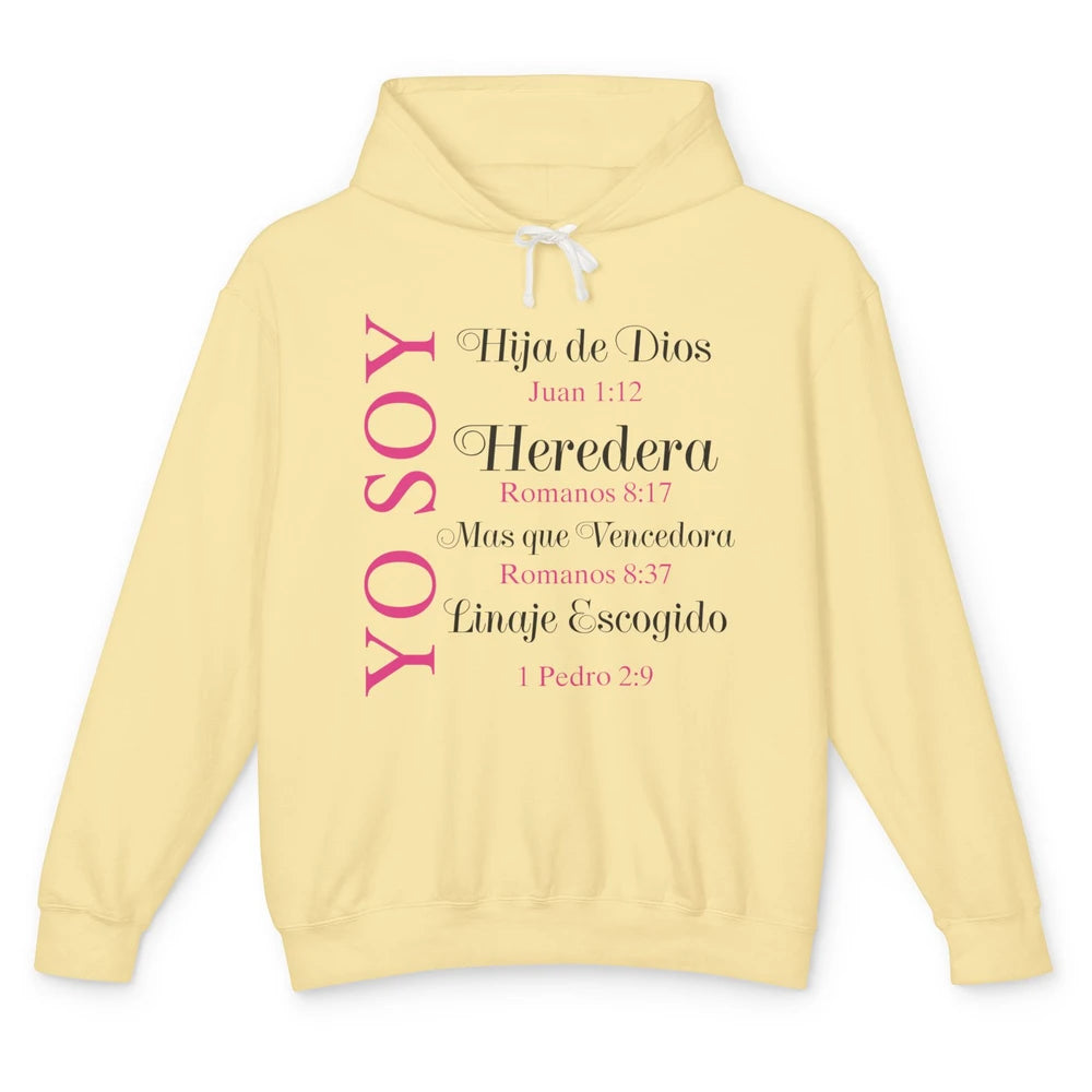 Christian Yo Soy Inspiracion Bible Verse Spanish Religiosa Unisex Lightweight Hoodie