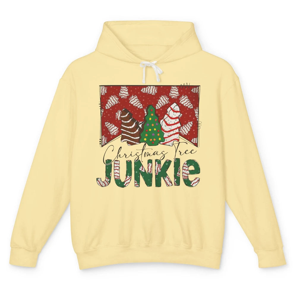 Funny Christmas Tree Cake Junkie Tis The Season Western Xmas Unisex Lightweight Hoodie