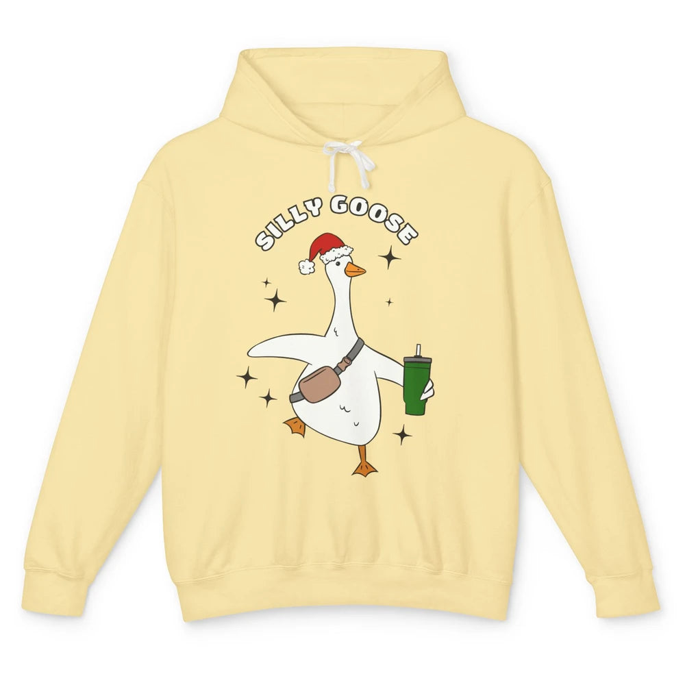 Funny Silly Goose Boojee Christmas Goose Bag And Cup Holiday Unisex Lightweight Hoodie