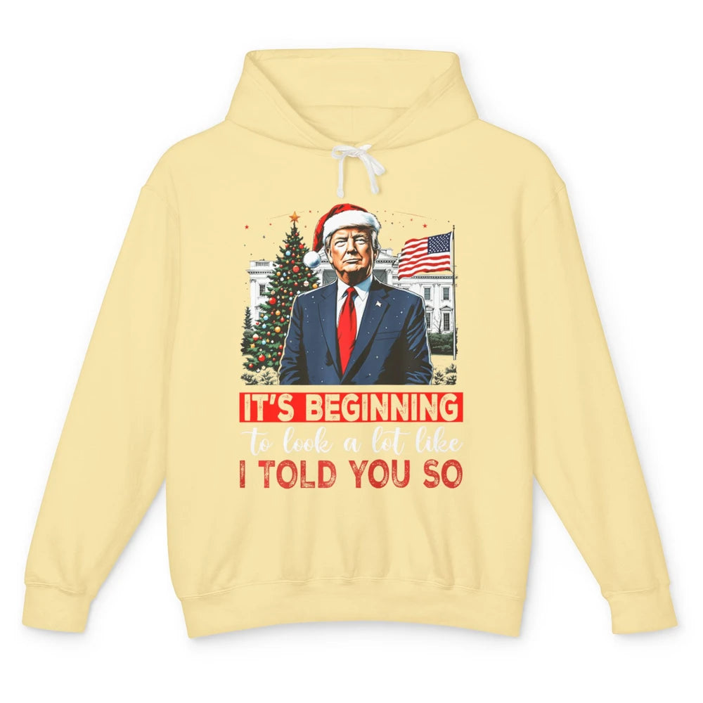 Funny Santa Trump It's Beginning To Look A Lot Like I Told You So Sarcastic Political Xmas Christmas Unisex Lightweight Hoodie