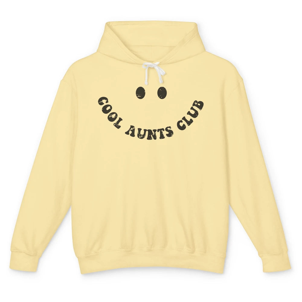 Retro Cool Aunts Club Funny Smiling Face Auntie Sister Unisex Lightweight Hoodie