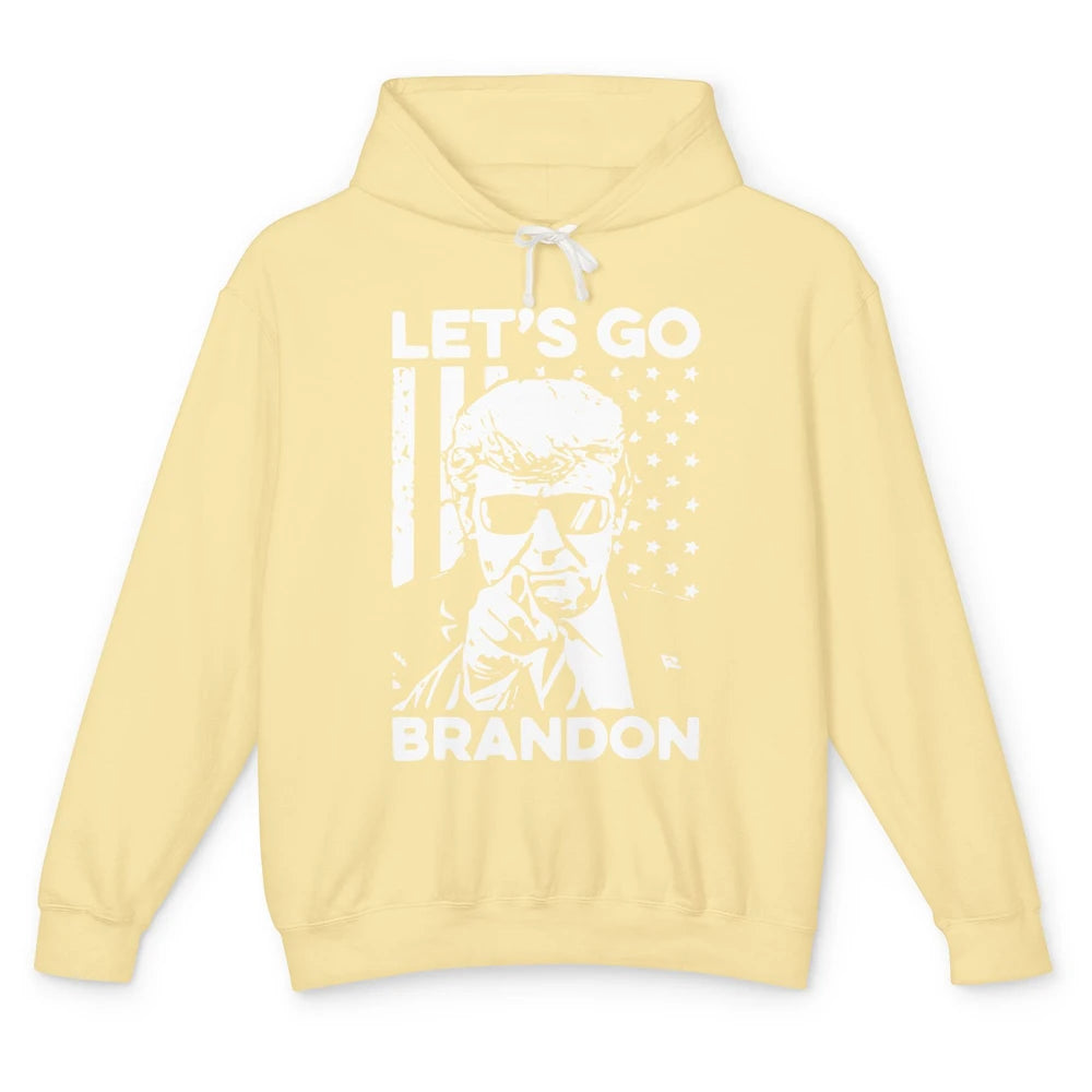 Retro Trump Let's Go Brandon Republican Anti Liberal US Flag Unisex Lightweight Hoodie