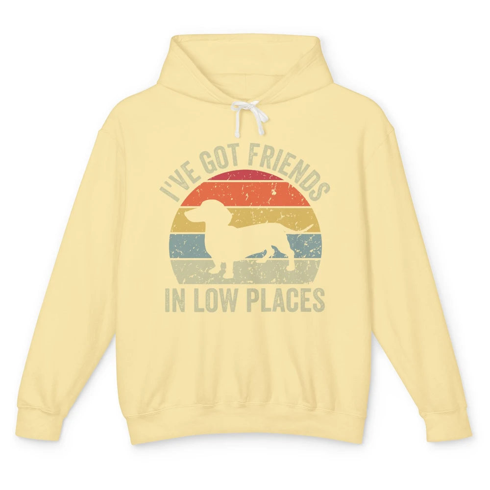 Vintage Dachshund I've Got Friends In Low Places Wiener Mom Unisex Lightweight Hoodie