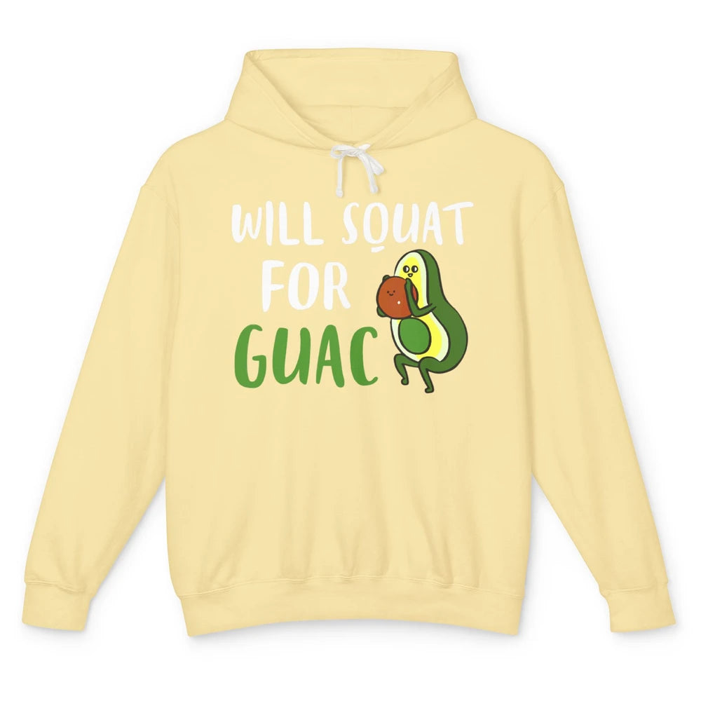 Funny Will Squad For Guac Guacamole Avocado Workout Gym Pun Unisex Lightweight Hoodie