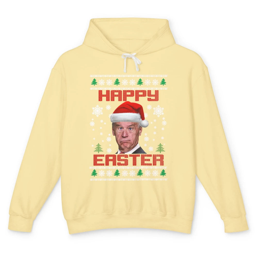 Funny Joe Biden Happy Easter Christmas Anti Joe Liberals Unisex Lightweight Hoodie