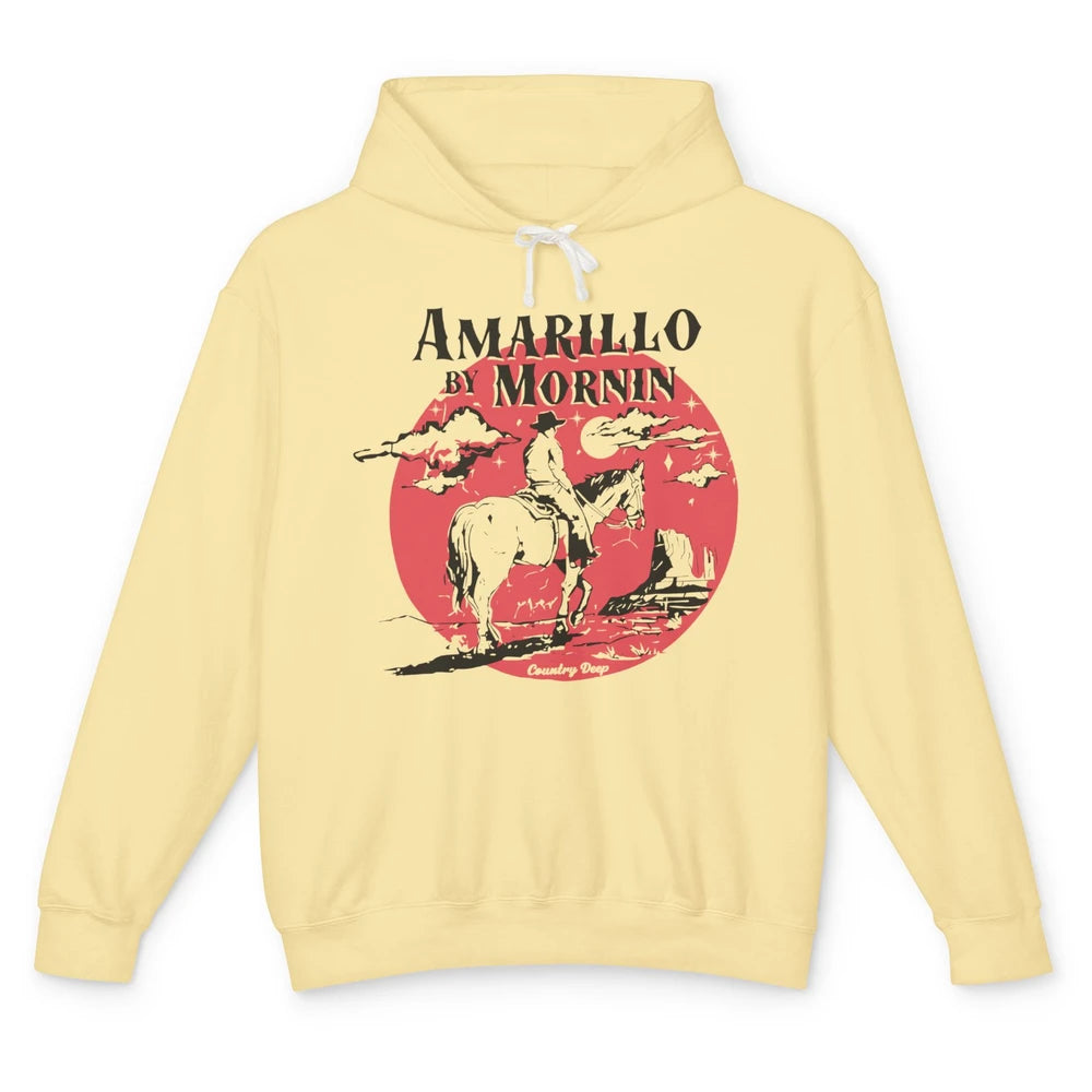 Vintage Cowboy Amarillo By Morning Desert Western Country Unisex Lightweight Hoodie