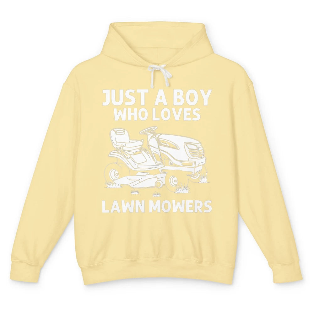 Funny Lawn Mowing Boys Lawn Mower Farmer Vintage Farming Unisex Lightweight Hoodie