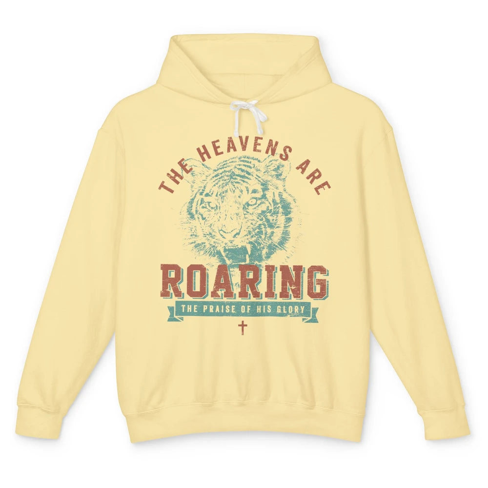 Lion Lightning Bolt Heavens Are Roaring Christian Catholic Unisex Lightweight Hoodie