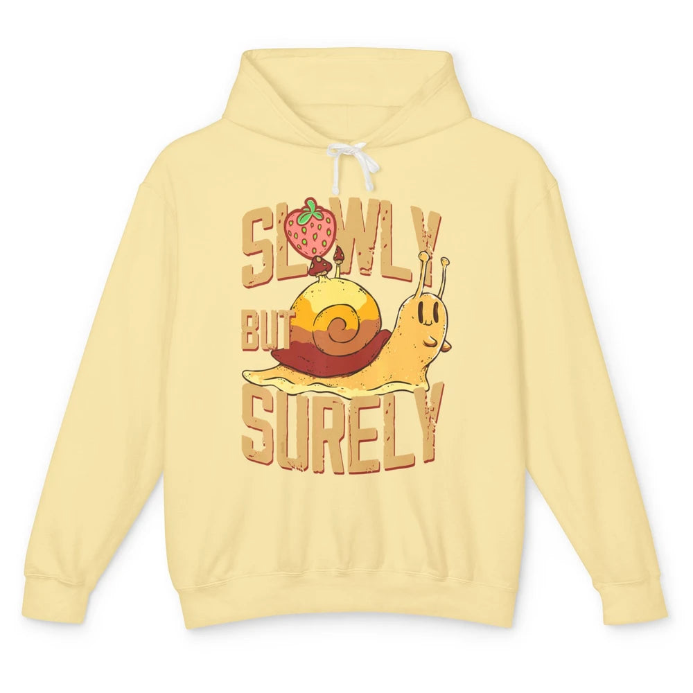 Funny Slow But Sure Snail Retro Slug Animal Sarcastic Animal Unisex Lightweight Hoodie