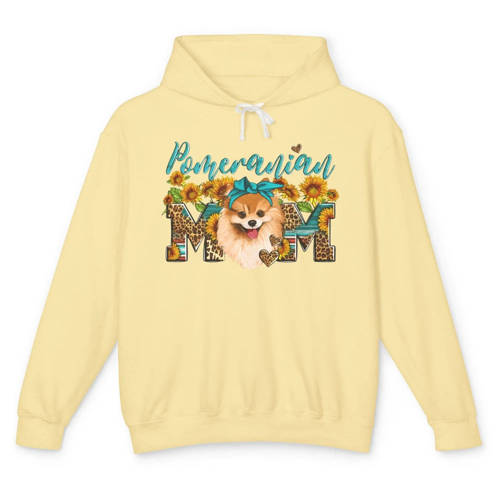 Sunflower Leopard Pomeranian Mom Western Pomeranian Dog Lady Unisex Lightweight Hoodie