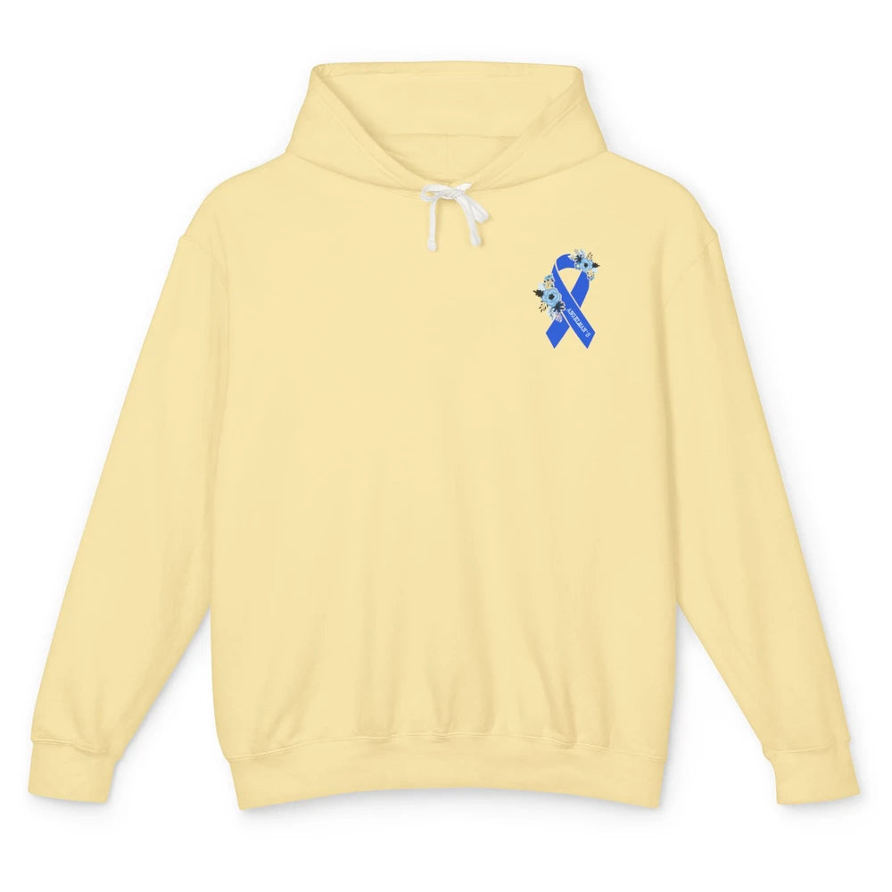 We Wear Blue Angelmans Syndrome Awareness Floral Blue Ribbon Unisex Lightweight Hoodie