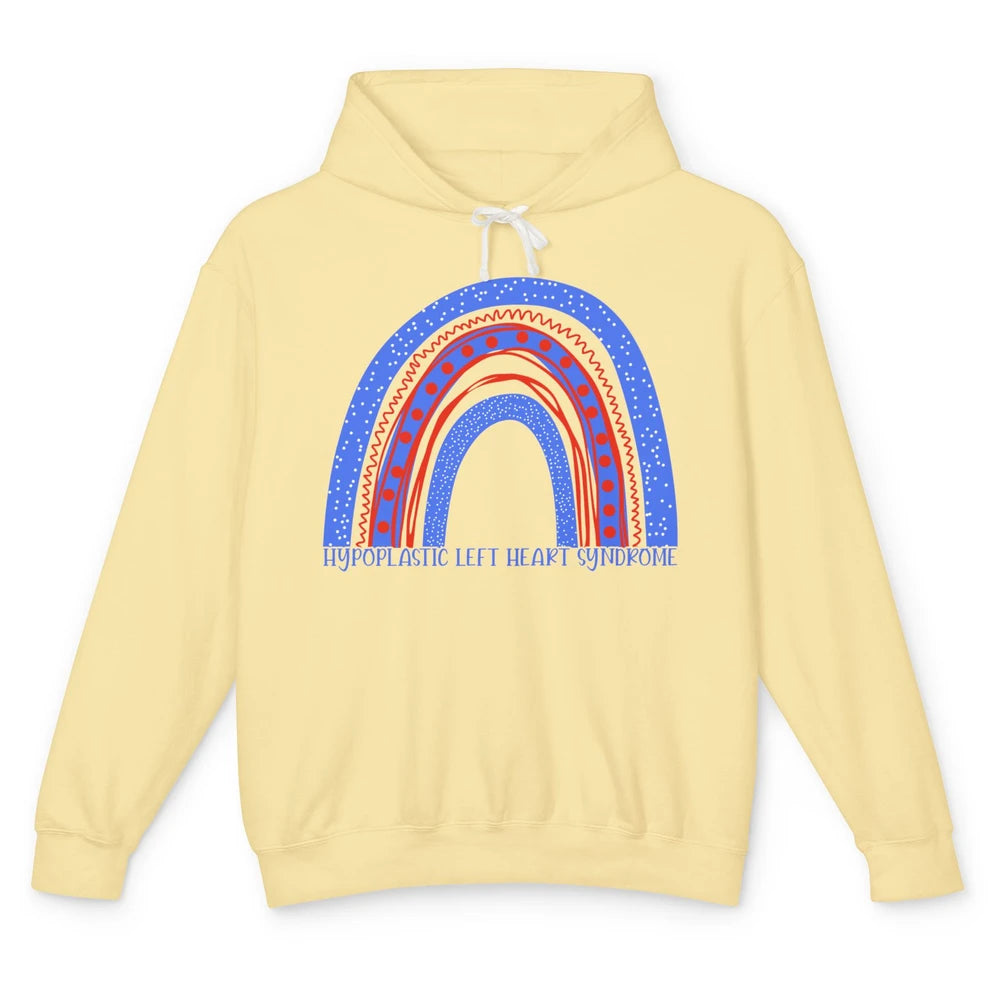 Hypoplastic Left Heart Syndrome Awareness Red Blue Rainbow Unisex Lightweight Hoodie