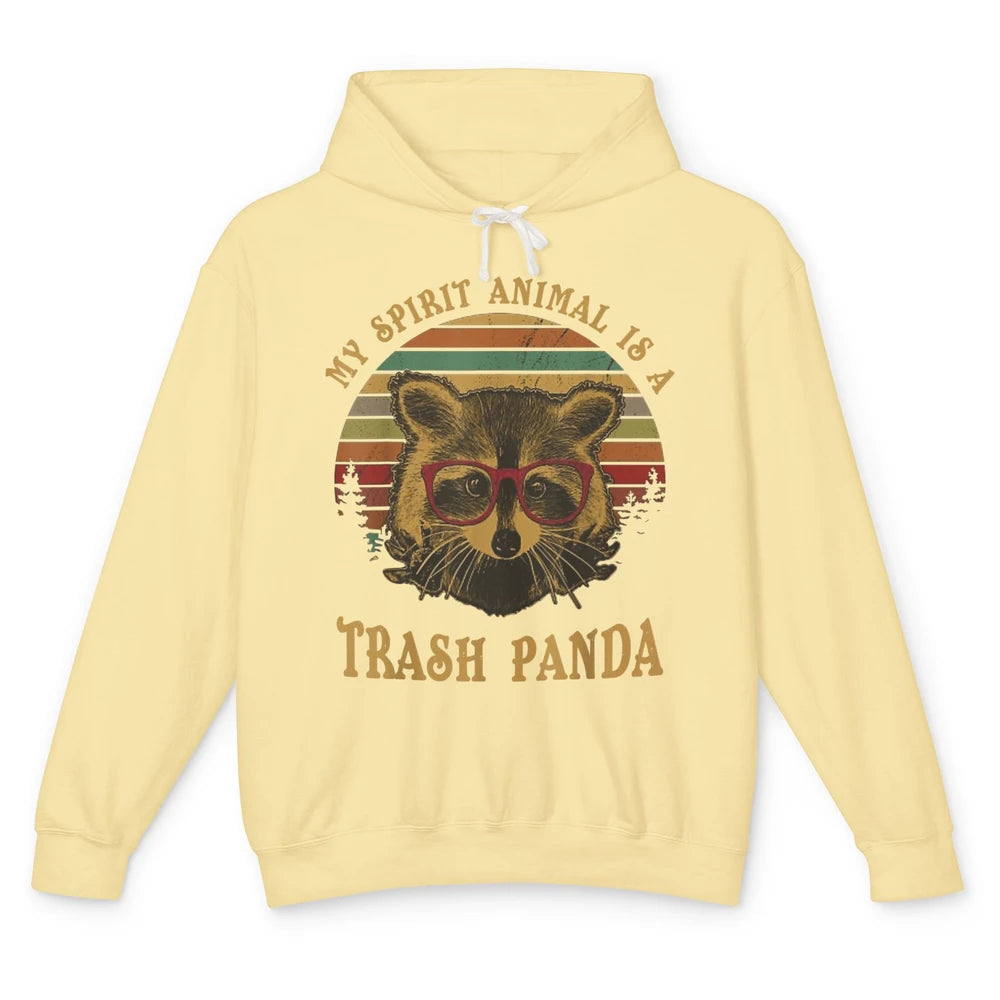 Funny Raccoon Trash Panda Spirit Animal Vintage Glasses Joke Unisex Lightweight Hoodie