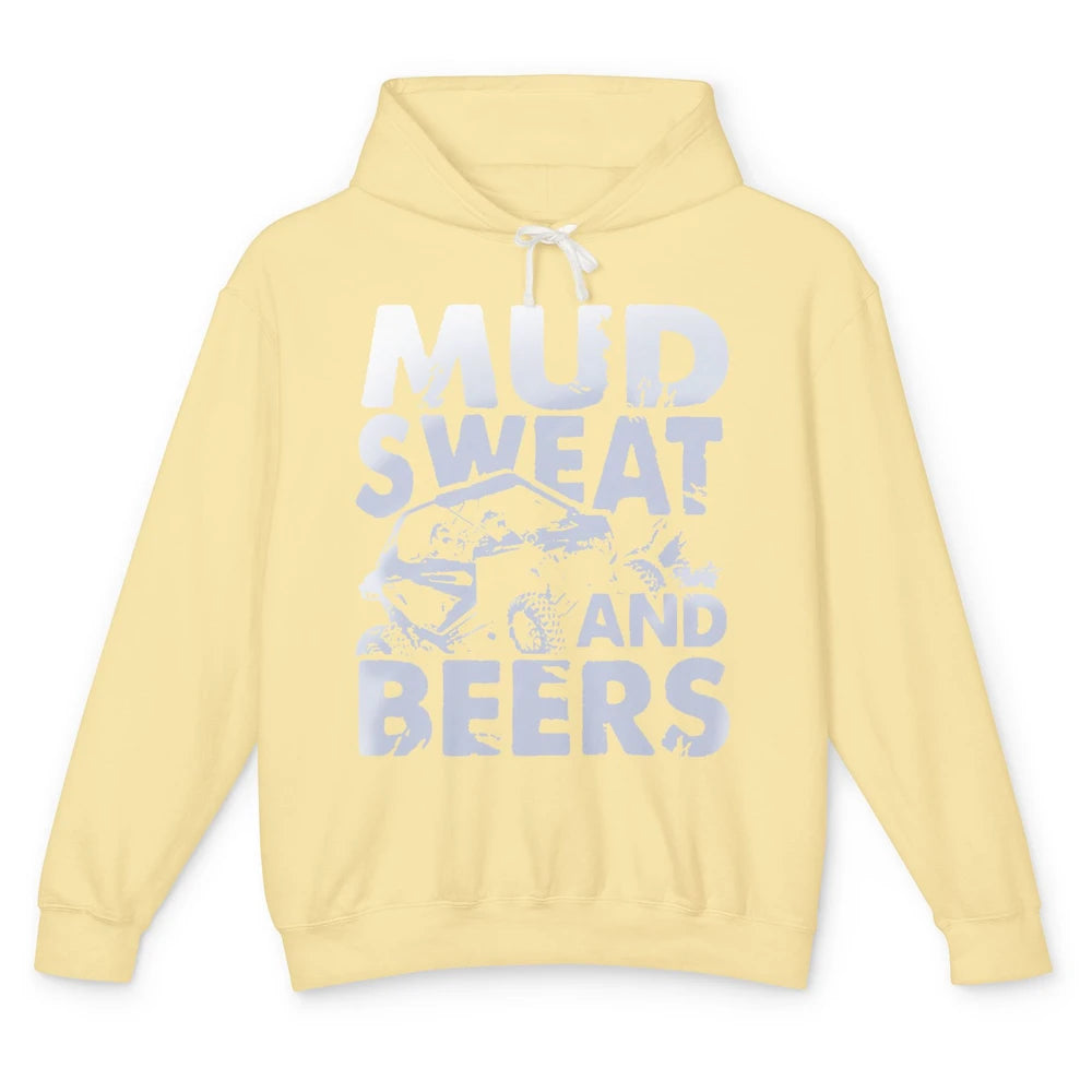 Retro UTV SXS Rider Mud Sweat And Beers ATV Offroad Riding Unisex Lightweight Hoodie