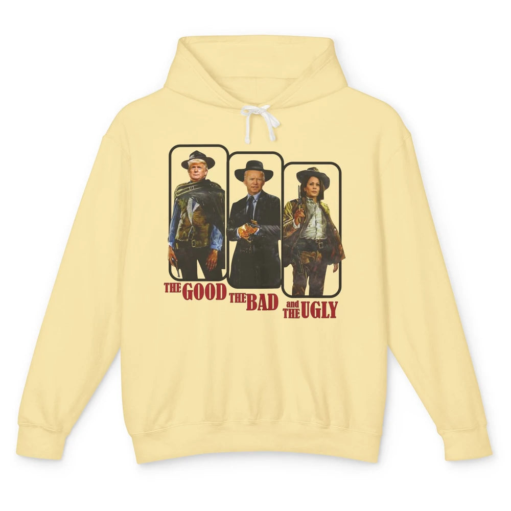 Funny Trump The Good The Bad The Ugly Anti Biden Kamala Unisex Lightweight Hoodie