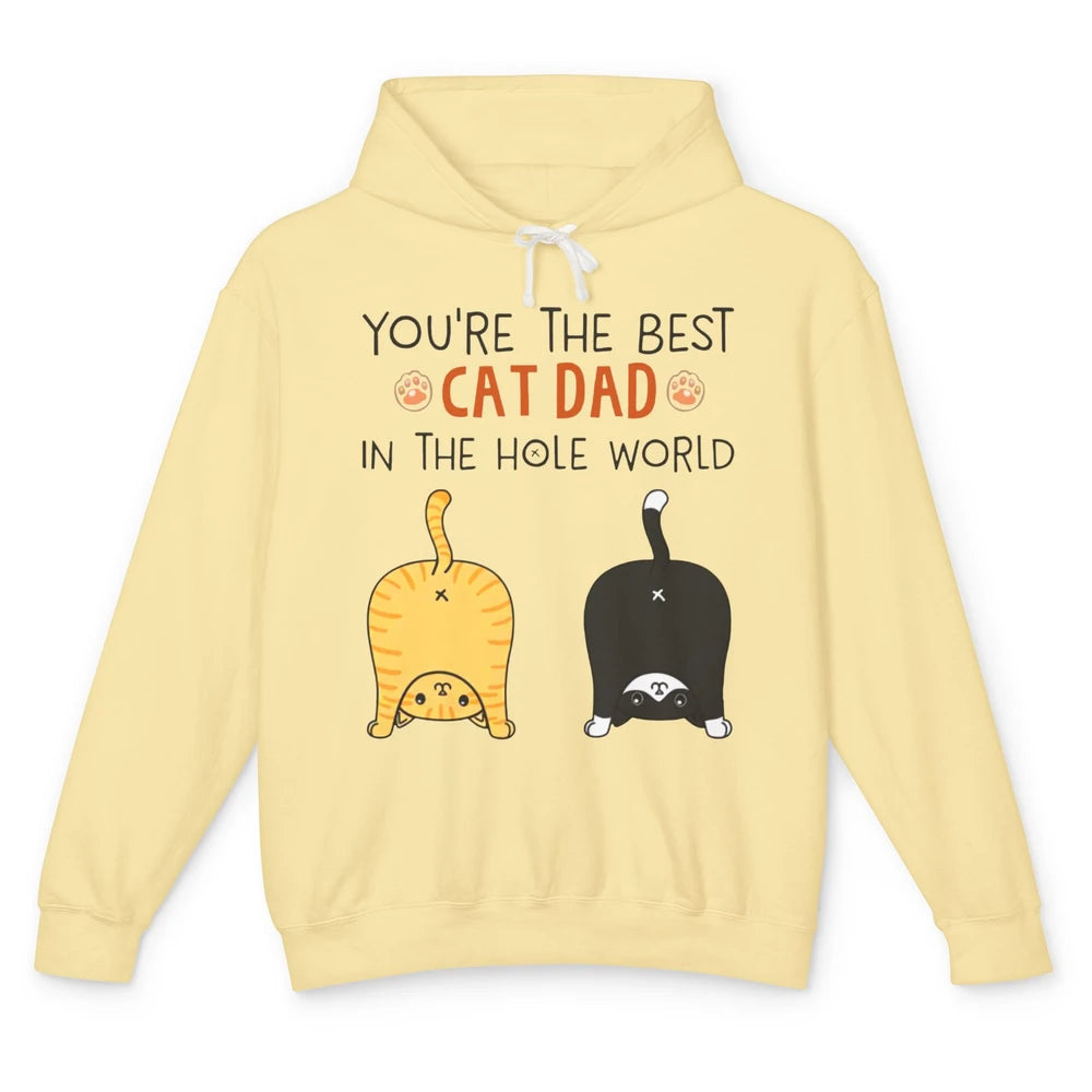 Funny Best Cat Dad In The Hole World Father's Day Unisex Lightweight Hoodie