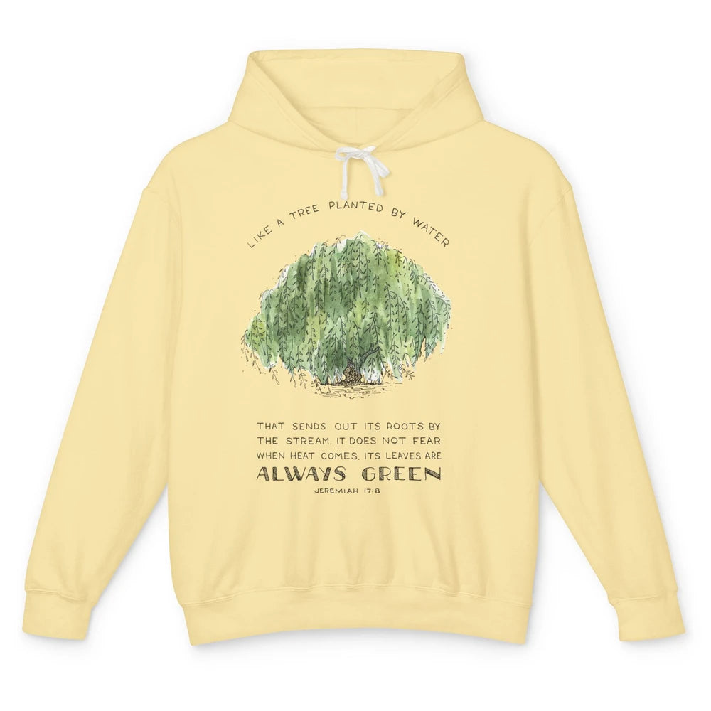 Christian Like A Tree Planted By Water Bible Verse Religious Unisex Lightweight Hoodie