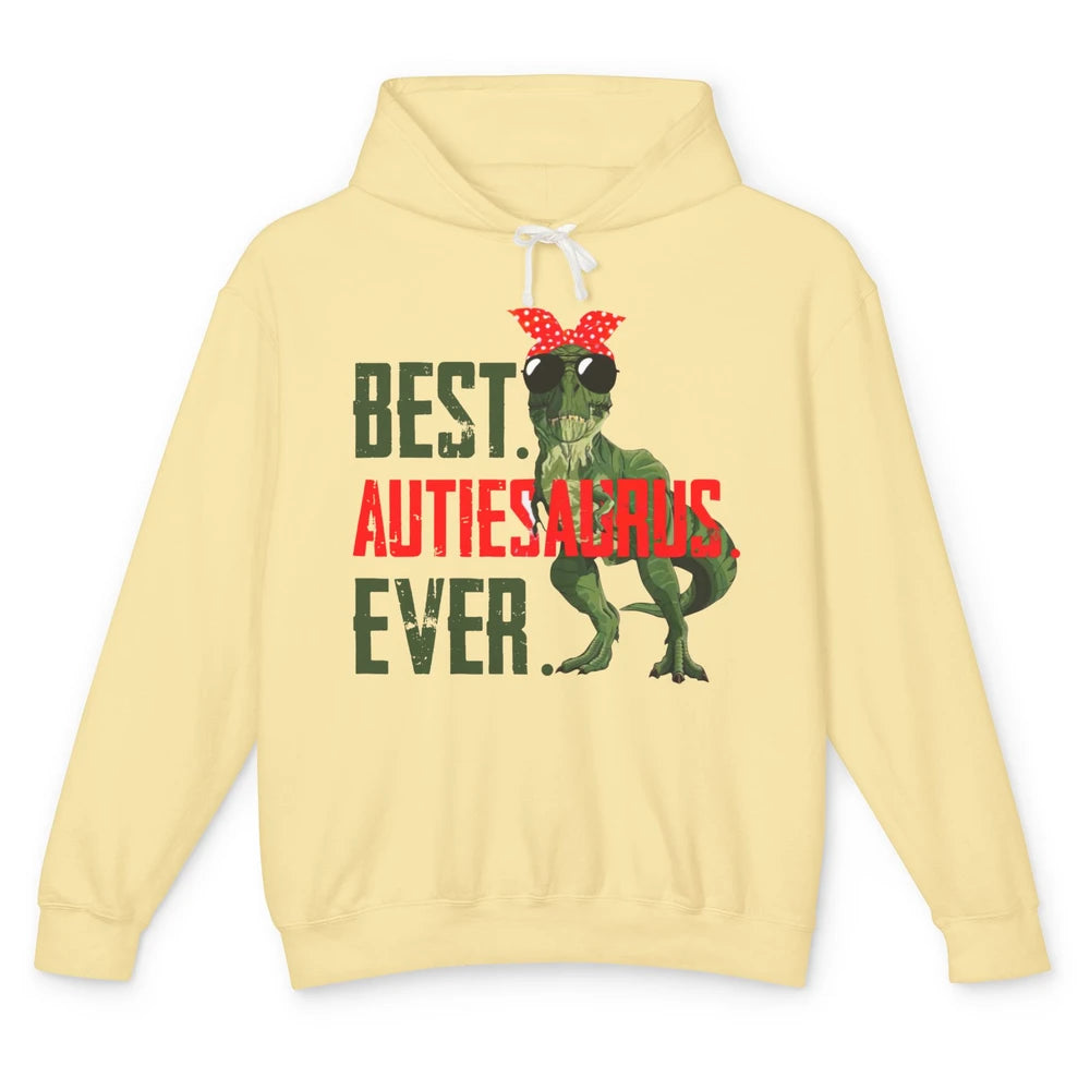 Retro Funny T Rex Best Auntiesaurus Ever Dinosaur Aunt Gift Unisex Lightweight Hoodie