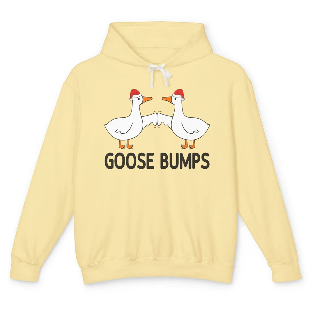 Funny Silly Goose Christmas Santa Goosebumps Winter Holiday Unisex Lightweight Hoodie